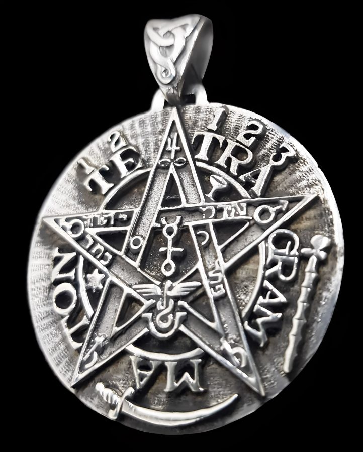 Dije Tetragramaton Exterminador Plata 4,5 Cm 22 Gr Art 1105 - Imagen 2