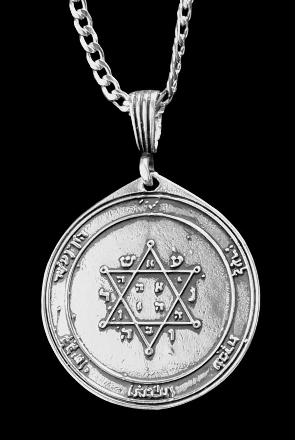 Dije Salomón Segundo y primer Pentaculo consagrado a Júpiter en Plata 4 Cm 13 Gr 44 Sellos de Salomón Art 1160 - Imagen 3