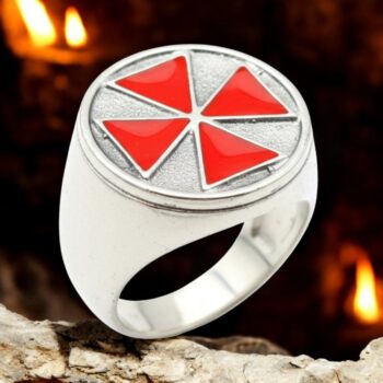 Anillo Cruz Templario esmaltado en Plata 1,8 Cm 12 Gr Art 1209