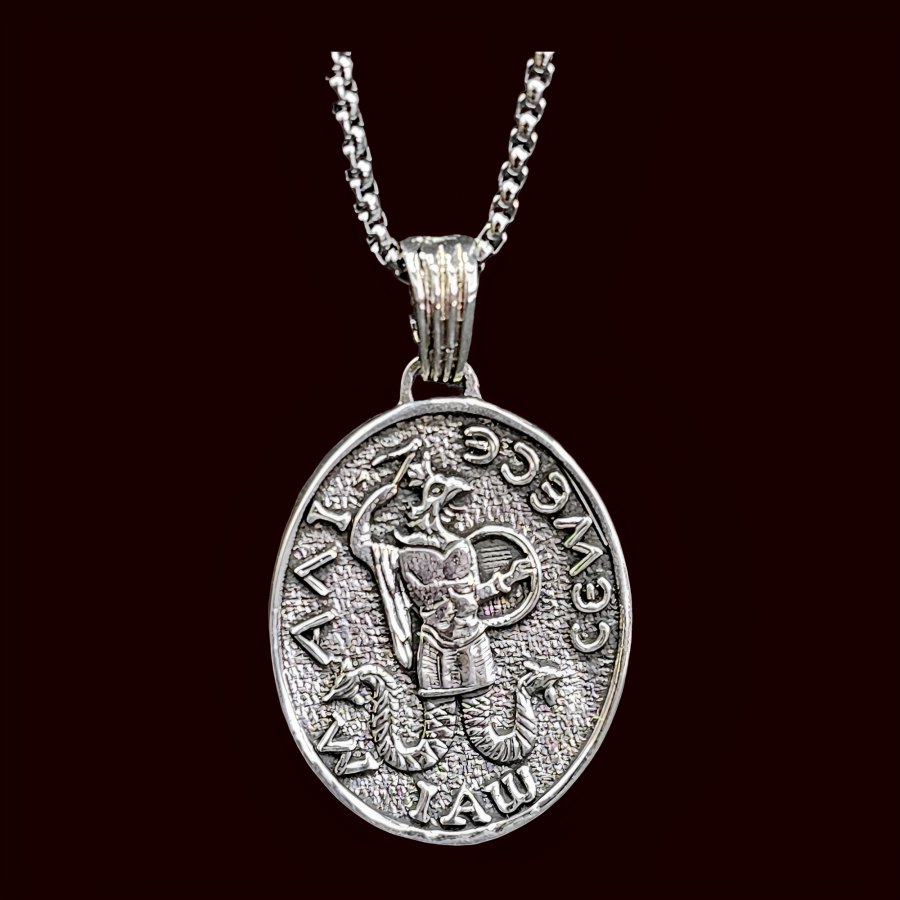 Dije Templario Sello De Abraxas Plata 3,5 Cm 10 Gr Art 1303 - Imagen 2