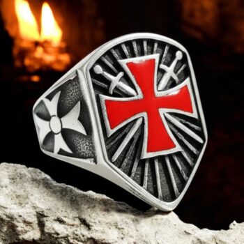 Anillo Cruz Templario Plata esmaltado 2,5 X 1,7 Cm 14 Gr Art 1319