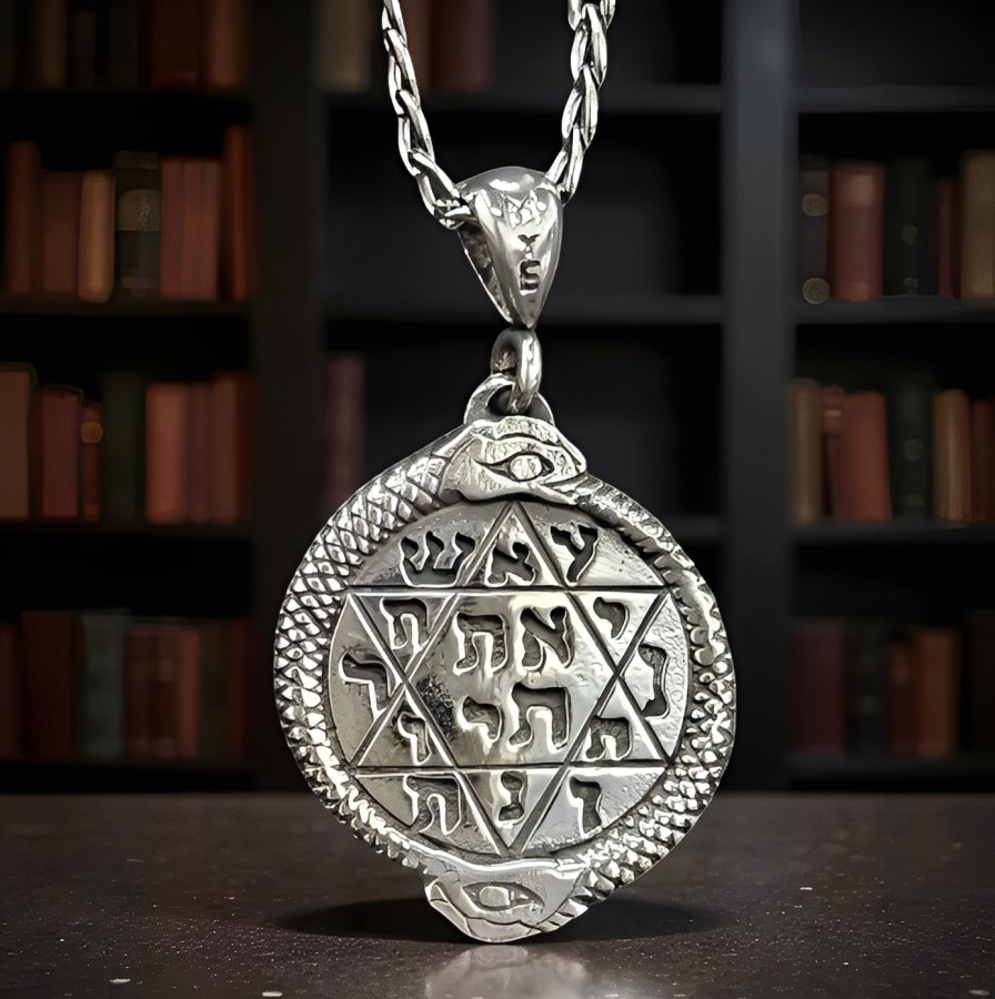 Medalla Sello Rey Salomon Kabbalah 2,2 Cm 7 Gr Plata Art 176