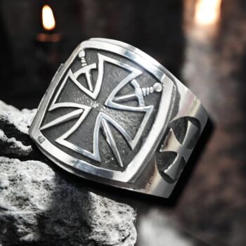 Anillo Cruz Templaria En Plata 1,6 X 1,6 Cm 18 Gr Art 273