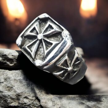 Anillo Cruz Templaria En Plata 1,5 Cm 15 Gr Art 277