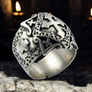 Anillo Cruz Templaria En Plata 2 X 2 Cm 13,5 Gr Art 283