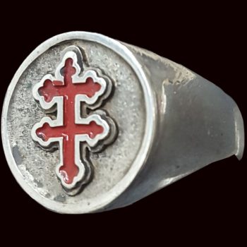 Anillo Templario Cruz De Lorena En Plata1,6 Cm 9 Gr Art 284
