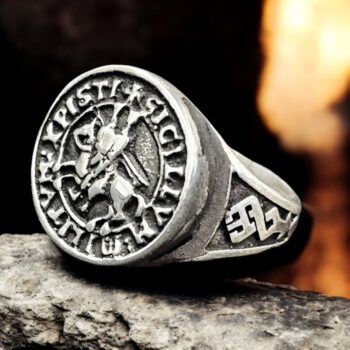 Anillo Caballeros Templarios Templario Cristi Di Templo En Plata 1,6 Cm 9 Gr Art 290