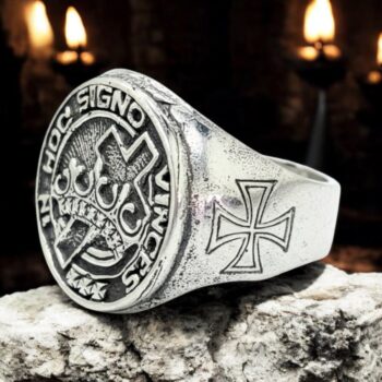 Anillo Templario In Hoc Signo Vinces En Plata Art 307