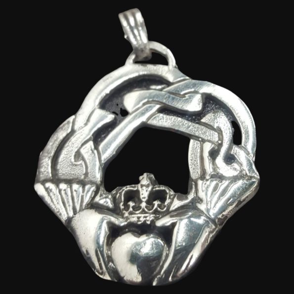 Dije Celta Claddagh Y Nudo En Plata 4 X 3 Cm 8,5 Gr Art 378 - Imagen 3