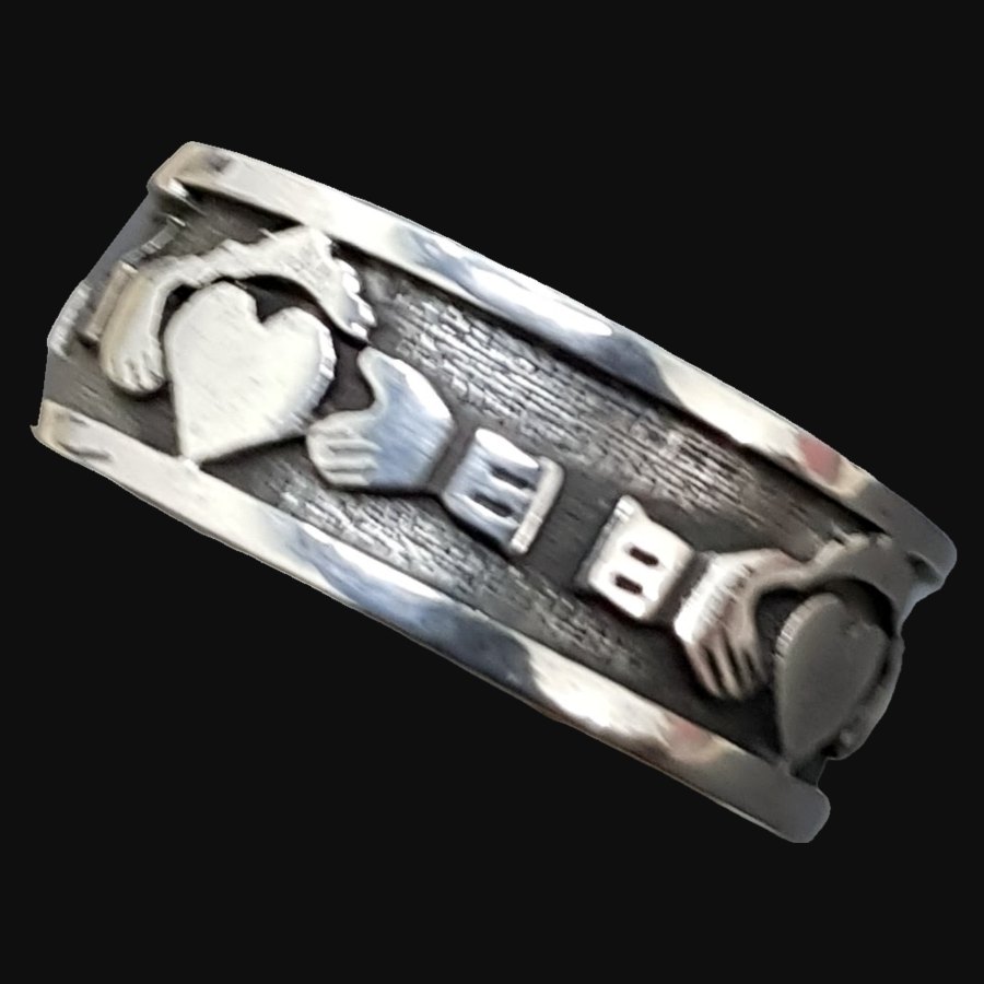 Anillo Celta Claddagh Amor Plata 5 Gr 0,60 Cm Ancho Art 423 - Imagen 3