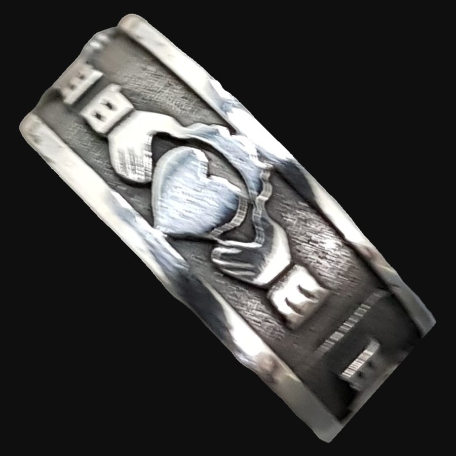Anillo Celta Claddagh Amor Plata 5 Gr 0,60 Cm Ancho Art 423 - Imagen 4