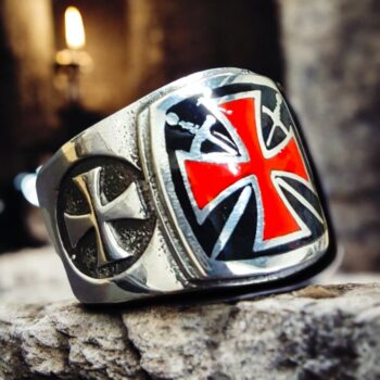 Anillo Cruz Templaria En Plata 1,6 X 1,6 Cm 18 Gr Art 425