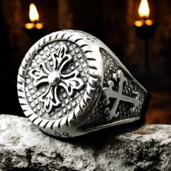 Anillo Cruz Templaria En Plata 1,8 Cm 12 Gr Art 733