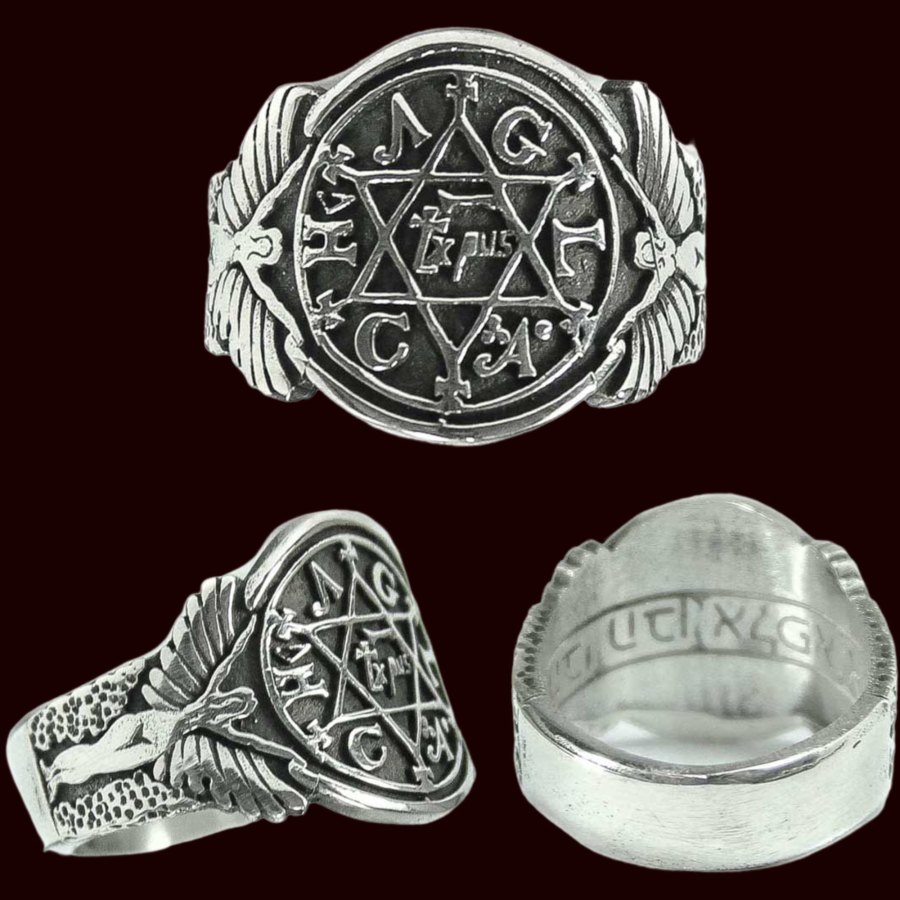 Anillo Sello Rey Salomon En Plata 1,8 Cm 12 Gr Art 746 - Imagen 5