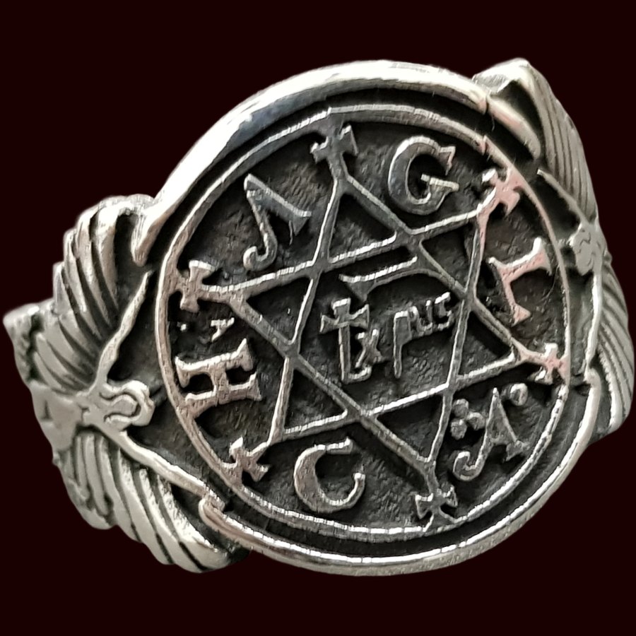 Anillo Sello Rey Salomon En Plata 1,8 Cm 12 Gr Art 746 - Imagen 4