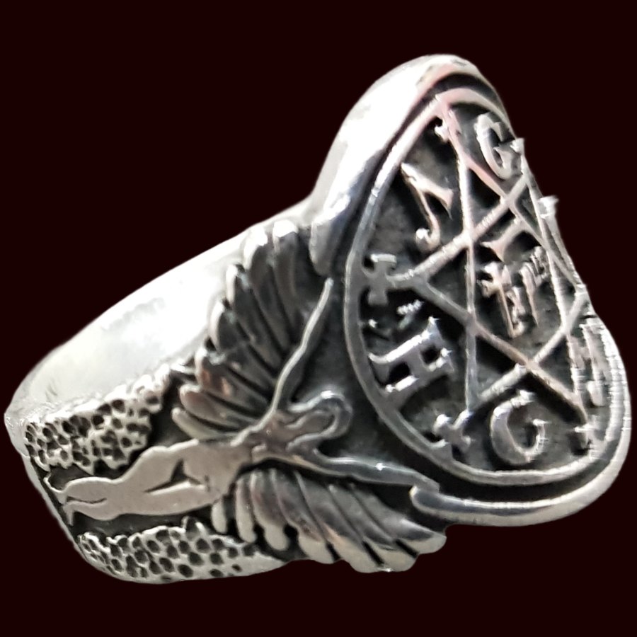 Anillo Sello Rey Salomon En Plata 1,8 Cm 12 Gr Art 746 - Imagen 3
