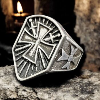 Anillo Cruz Templario Plata 2,5 X 1,7 Cm 14 Gr Art 772