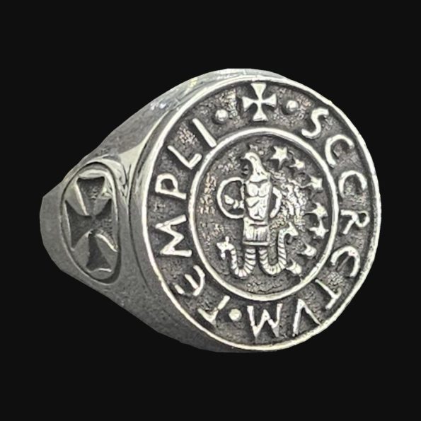 Anillo Templario Sello De Abraxas En Plata 1,8 Cm Art 773 - Imagen 6