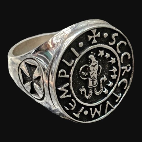 Anillo Templario Sello De Abraxas En Plata 1,8 Cm Art 773