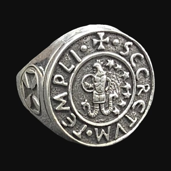 Anillo Templario Sello De Abraxas En Plata 1,8 Cm Art 773 - Imagen 3