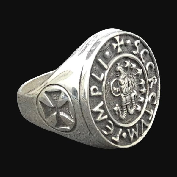 Anillo Templario Sello De Abraxas En Plata 1,8 Cm Art 773 - Imagen 2