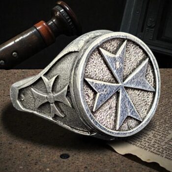 Anillo Templario Cruz Beatitudes Plata 1,8 Cm 14 Gr Art 808