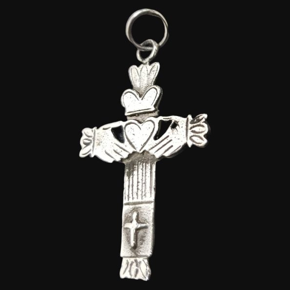 Dije Cruz Celta Claddagh En Plata 3,5 X 2 Cm 2,5 Gr Art 922