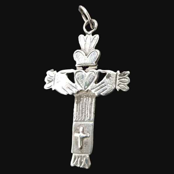 Dije Cruz Celta Claddagh En Plata 3,5 X 2 Cm 2,5 Gr Art 922 - Imagen 3