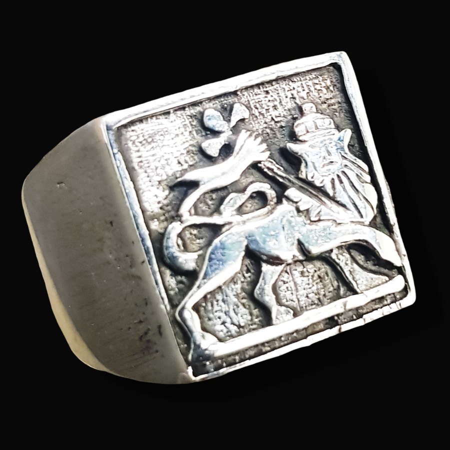 Anillo Leon Judah Rastafari Plata 1,3 Cm 9 Gr Art 1017