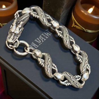 Pulsera Dragon Chino De Plata Salud Y Amor 41 Gr Art 1022