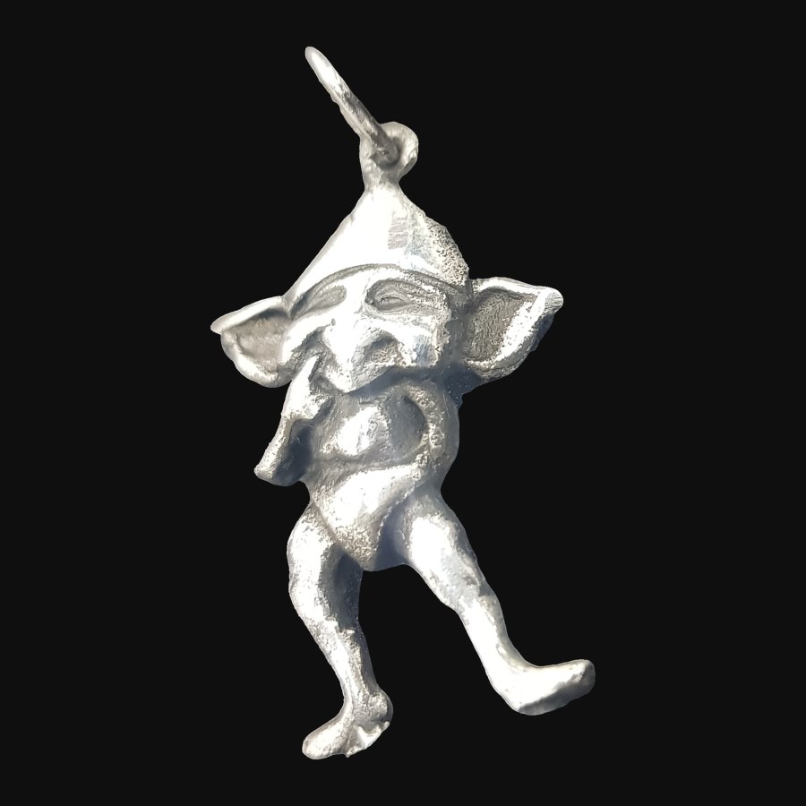 Dije Duende De La Suerte En Plata 3 Cm 4 Gr Protección del hogar y abundancia Art 1030 - Imagen 2