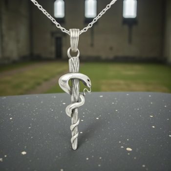 Dije Vara Esculapio En Plata 4 X 1 Cm 6 Gr Art 1038