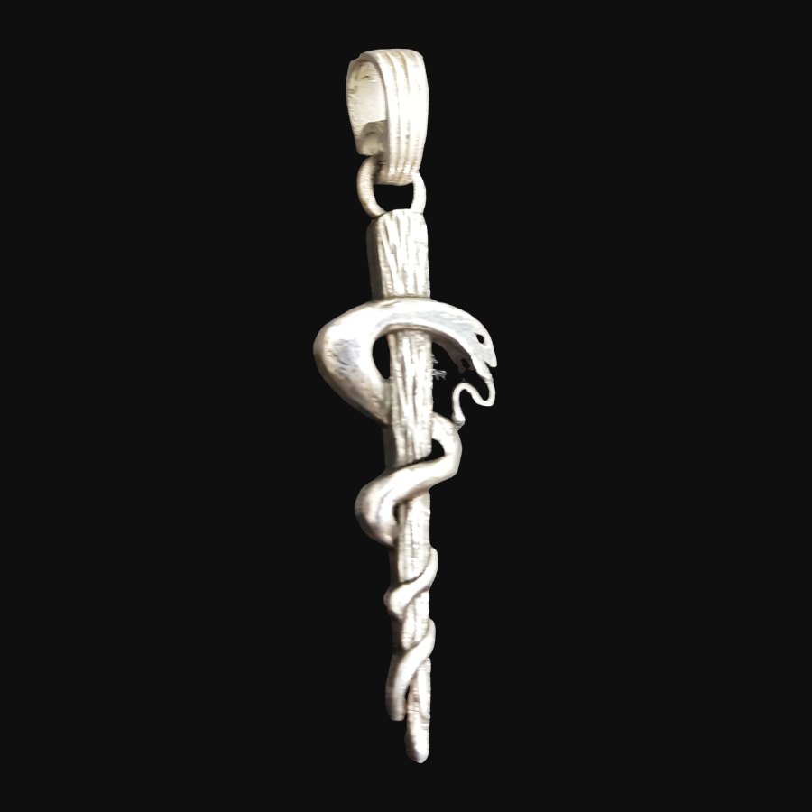 Dije Vara Esculapio En Plata 4 X 1 Cm 6 Gr Art 1038 - Imagen 3