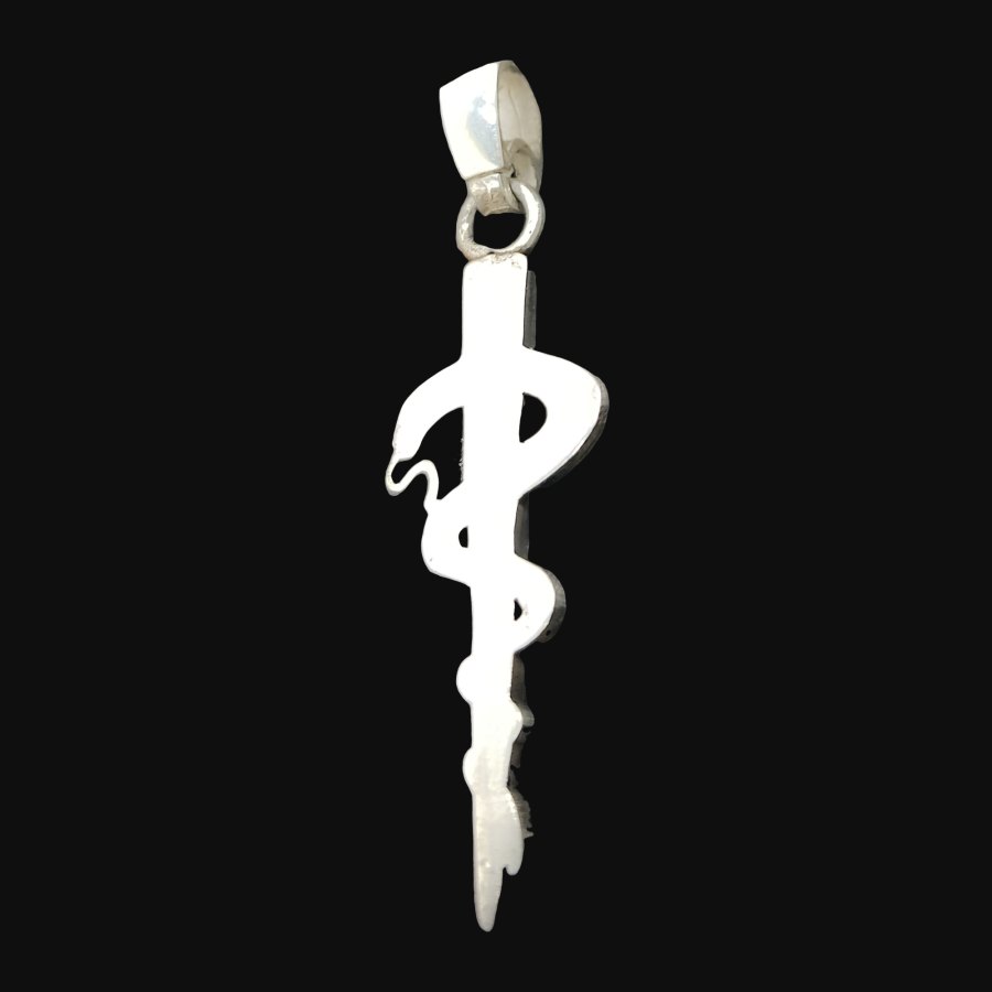 Dije Vara Esculapio En Plata 4 X 1 Cm 6 Gr Art 1038 - Imagen 4