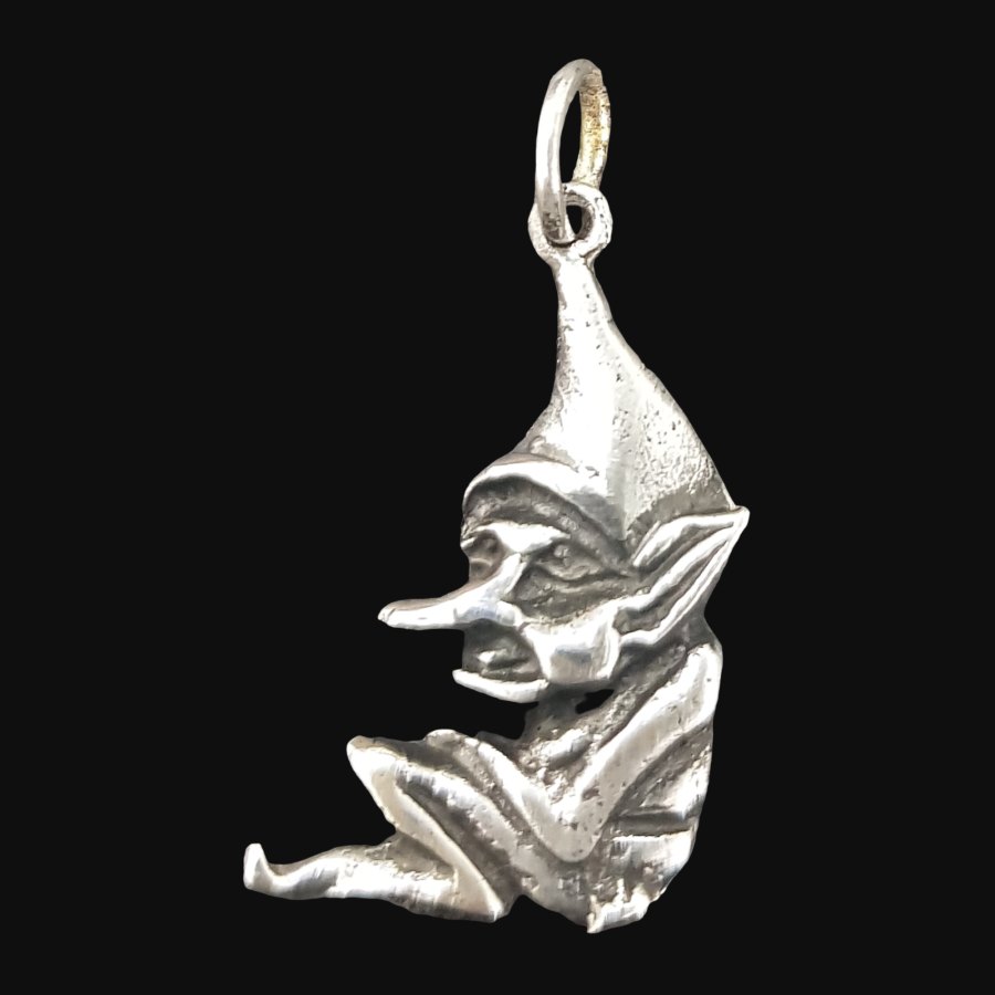Dije Duende De La Suerte En Plata 2,5 X 1 Cm 2,5 Gr Protección del hogar y abundancia Art 1048 - Imagen 2