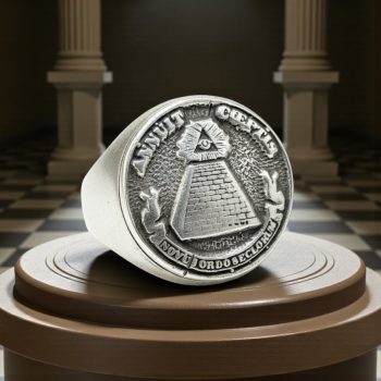 Anillo Masonico Ojo Visor En Plata 14,5 Gr 1,8 Cm Art 1069