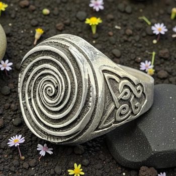 Anillo Espiral Universo Pachamama En Plata 12 Gr Art 1090