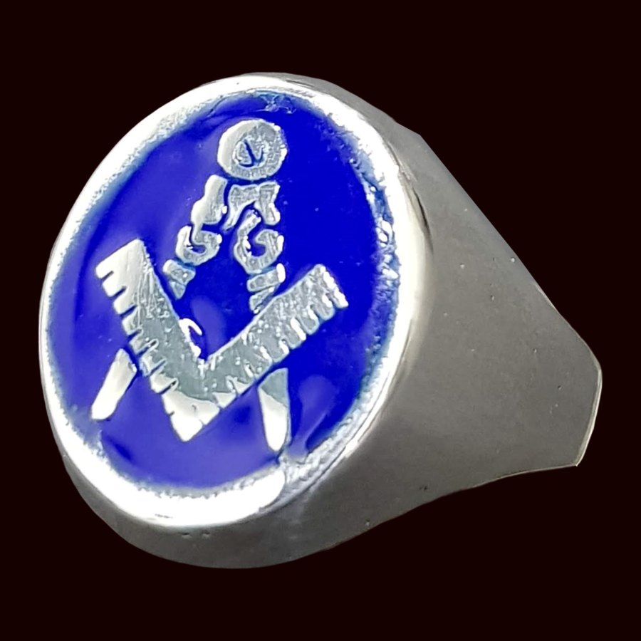 Anillo Masonico Grado Aprendiz Plata Esmalte 1,6 Cm Art 1121 - Imagen 2