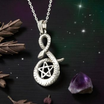 Dije Pentaculo Con Serpiente En Plata 3 X 2 Cm 3 Gr Art 1139