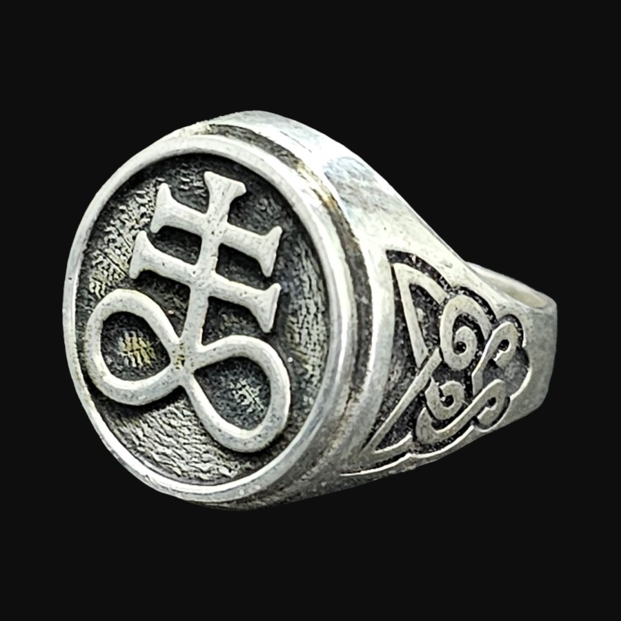 Anillo Cruz Leviatan Satanica En Plata 1,8 Cm 12 Gr Art 1156 - Imagen 6