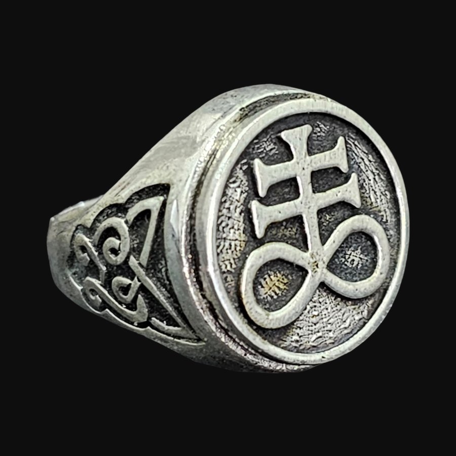 Anillo Cruz Leviatan Satanica En Plata 1,8 Cm 12 Gr Art 1156 - Imagen 5