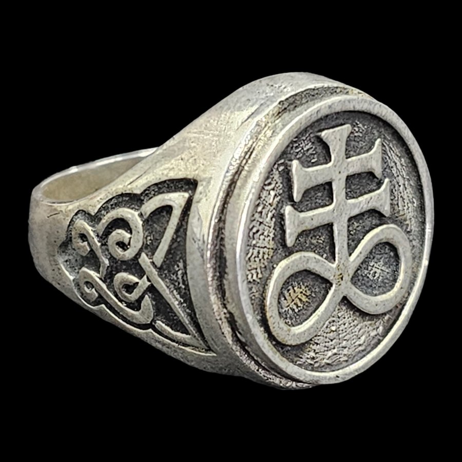 Anillo Cruz Leviatan Satanica En Plata 1,8 Cm 12 Gr Art 1156 - Imagen 4