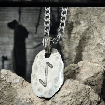 Dije Runa Vikinga Eihwaz En Plata 3.5 X 2 Cm 6,5 Gr Art 1187
