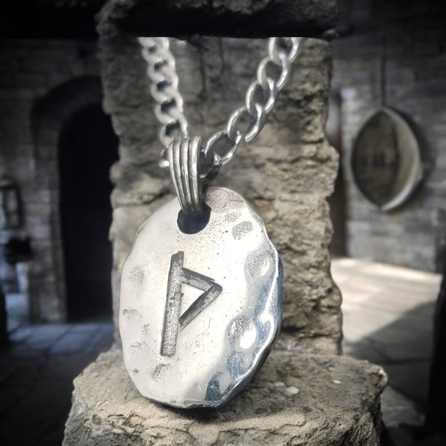 Dije Runa Vikinga Wunjo En Plata 3.5 X 2 Cm 6,5 Gr Art 1188