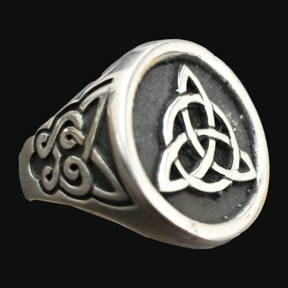 Anillo Triqueta Celta con nudo 1,8 Cm 12 Gr Plata Art 1195 - Imagen 2