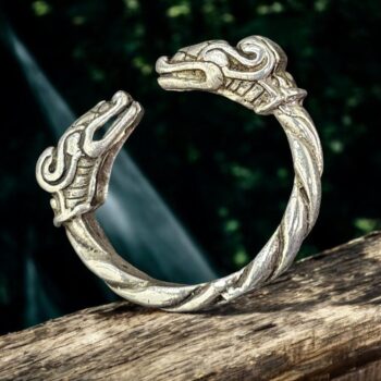 Anillo Torque Dragón Vikingo En Plata Peso 12 Gr Art 1200