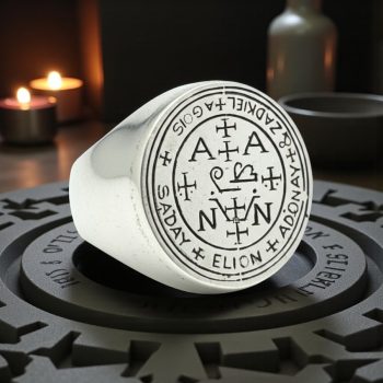 Anillo Sello Angelico Arcangel Zadquiel En Plata Art 1208