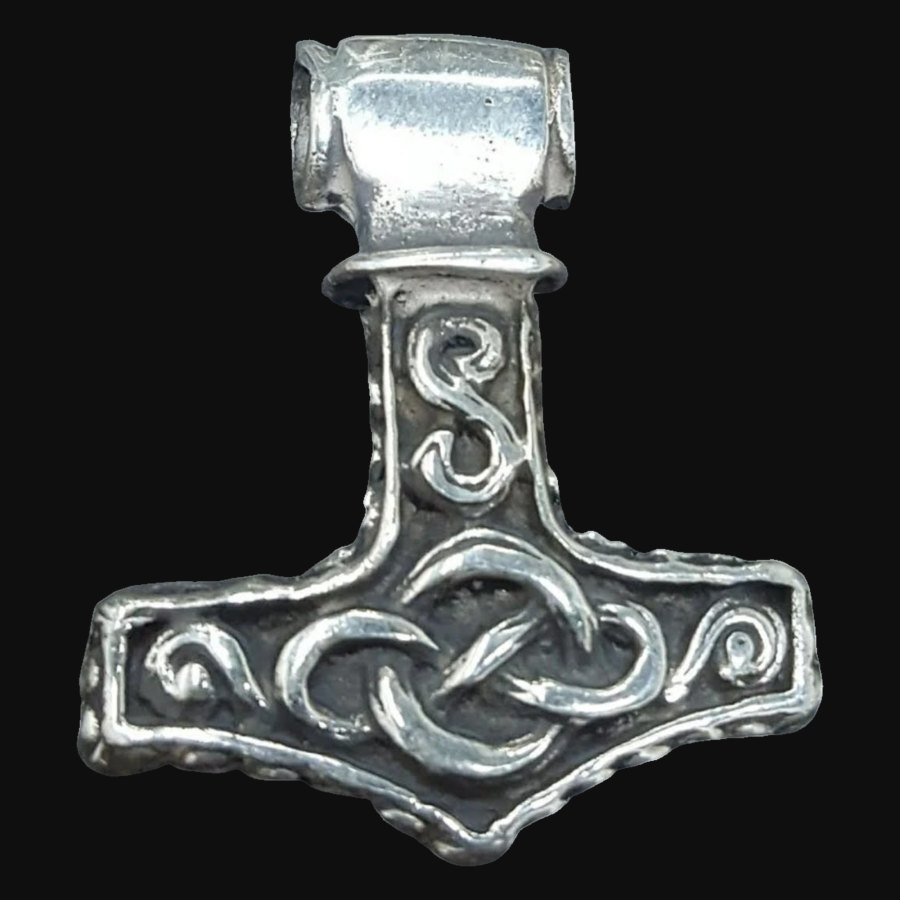 Mjolnir Martillo De Thor Vikingo Plata 3,5 Cm 12 Gr Art 124 - Imagen 2