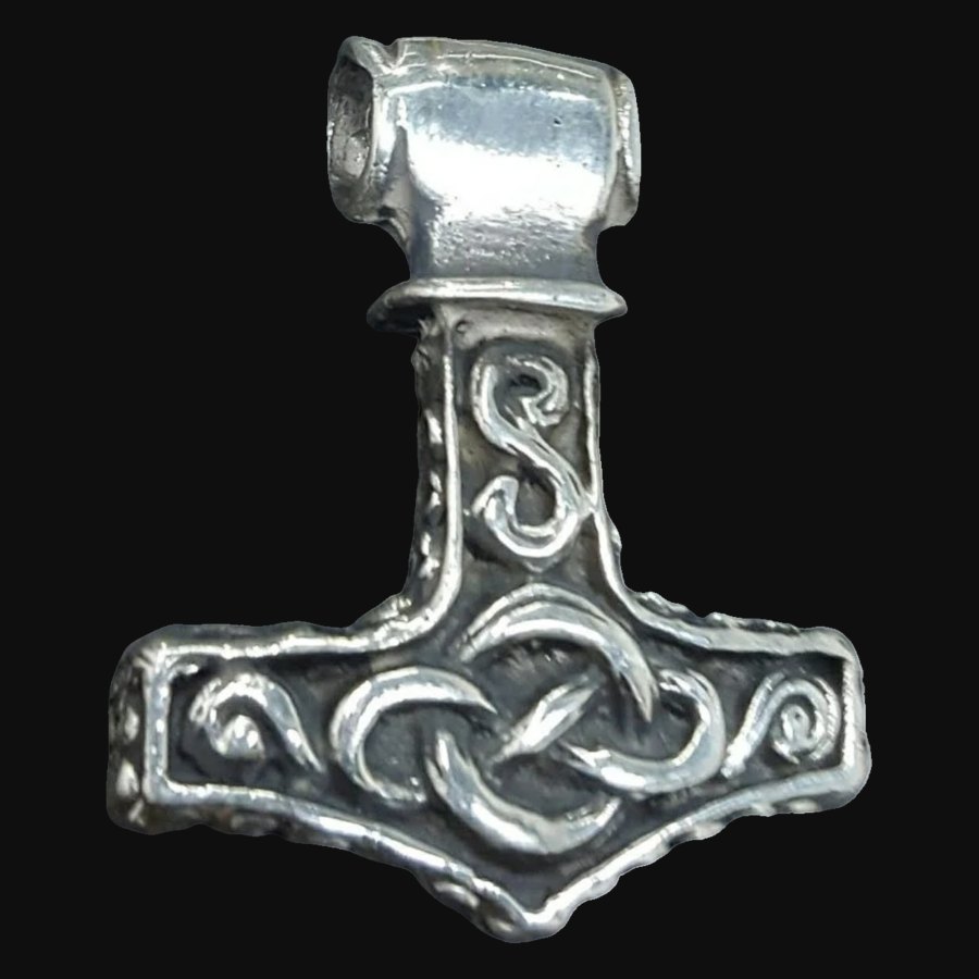 Mjolnir Martillo De Thor Vikingo Plata 3,5 Cm 12 Gr Art 124 - Imagen 3