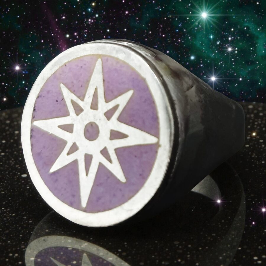 Anillo Poder Linterna Violeta En Plata 1,8 Cm 12 Gr Art 1340